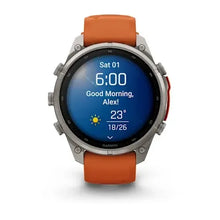 Load image into Gallery viewer, Garmin fenix 9 Pro - 47mm - Titanium with Autumn Orange/Spark Orange Silicone Band