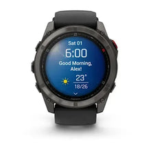 Load image into Gallery viewer, Garmin fenix 8 Pro - 51mm AMOLED Sapphire Carbon grey DLC titanium with black/pebble grey silicone band