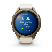 Load image into Gallery viewer, Garmin fenix 9 Pro- 43mm - Autumn Gold Titanium with Cream/French Gray Silicone Band