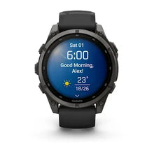 Load image into Gallery viewer, Garmin fenix 9 - 47mm - Carbon Gray DLC Titanium with Black Silicone Band