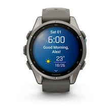 Load image into Gallery viewer, Garmin fenix 9 - 43mm - Titanium with Pebble Gray Silicone Band