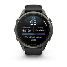 Load image into Gallery viewer, Garmin fenix 9 Pro - 43mm - Carbon Gray DLC Titanium with Black/Pebble Gray Silicone Band