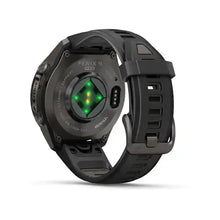 Load image into Gallery viewer, Garmin fenix 9 Pro - 43mm - Carbon Gray DLC Titanium with Black/Pebble Gray Silicone Band