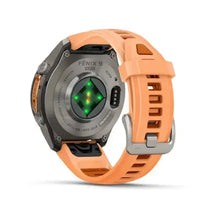 Load image into Gallery viewer, Garmin fenix 9 Pro InReach - 43mm - Titanium with Shell Pink/Autumn Orange Silicone Band