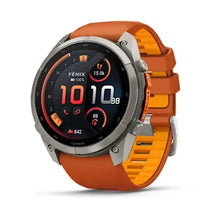 Load image into Gallery viewer, Garmin fenix 9 Pro InReach - 51mm - Titanium with Autumn Orange/Spark Orange Silicone Band