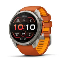 Load image into Gallery viewer, Garmin fenix 9 Pro - 51mm - Titanium with Autumn Orange/Spark Orange Silicone Band