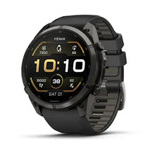 Load image into Gallery viewer, Garmin fenix 9 Pro - 51mm - Carbon Gray DLC Titanium with Black/Pebble Gray Silicone Band