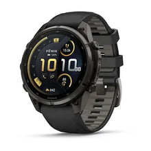 Load image into Gallery viewer, Garmin fenix 9 Pro InReach - 47mm - Carbon Gray DLC Titanium with Black/Pebble Gray Silicone Band