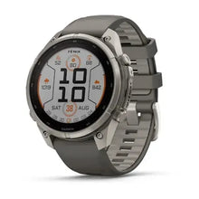 Load image into Gallery viewer, Garmin fenix 9 Pro Solar - 47mm - Titanium with Pebble Gray Silicone Band