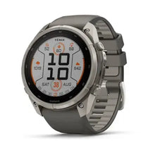 Load image into Gallery viewer, Garmin fenix 9 Pro Solar - 51mm - Titanium with Pebble Gray Silicone Band