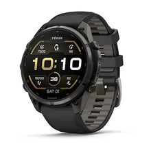 Load image into Gallery viewer, Garmin fenix 9 Pro - 47mm - Carbon Gray DLC Titanium with Black/Pebble Gray Silicone Band
