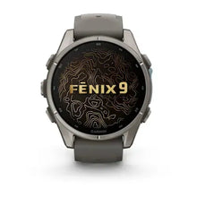 Load image into Gallery viewer, Garmin fenix 9 - 43mm - Titanium with Pebble Gray Silicone Band