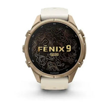 Load image into Gallery viewer, Garmin fenix 9 Pro InReach - 43mm - Autumn Gold Titanium with Cream/French Gray Silicone Band