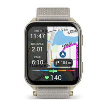 Load image into Gallery viewer, Garmin Venu X1 - Soft Gold with titanium caseback and French Gray nylon band