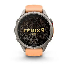 Load image into Gallery viewer, Garmin fenix 9 Pro InReach - 43mm - Titanium with Shell Pink/Autumn Orange Silicone Band