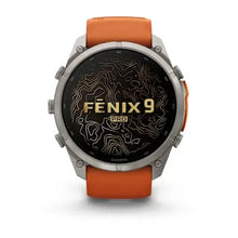 Load image into Gallery viewer, Garmin fenix 9 Pro InReach - 51mm - Titanium with Autumn Orange/Spark Orange Silicone Band