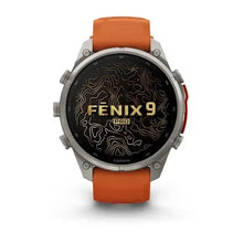 Load image into Gallery viewer, Garmin fenix 9 Pro InReach - 47mm - Titanium with Autumn Orange/Spark Orange Silicone Band