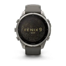 Load image into Gallery viewer, Garmin fenix 9 Pro Solar - 47mm - Titanium with Pebble Gray Silicone Band