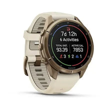 Load image into Gallery viewer, Garmin fenix 9 Pro- 43mm - Autumn Gold Titanium with Cream/French Gray Silicone Band