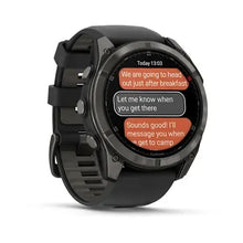 Load image into Gallery viewer, Garmin fenix 8 Pro - 51mm AMOLED Sapphire Carbon grey DLC titanium with black/pebble grey silicone band