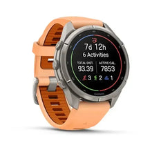 Load image into Gallery viewer, Garmin fenix 9 Pro InReach - 43mm - Titanium with Shell Pink/Autumn Orange Silicone Band
