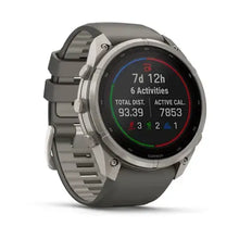 Load image into Gallery viewer, Garmin fenix 9 Pro Solar - 51mm - Titanium with Pebble Gray Silicone Band