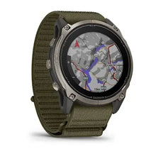 Load image into Gallery viewer, Garmin Enduro 4 Smartwatch - Titanium with dark olive ComfortFit fabric band