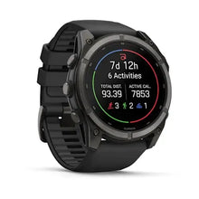 Load image into Gallery viewer, Garmin fenix 9 - 51mm - Carbon Gray DLC Titanium with Black Silicone Band