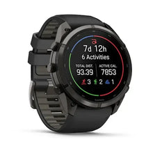 Load image into Gallery viewer, Garmin fenix 9 Pro InReach - 51mm - Carbon Gray DLC Titanium with Black/Pebble Gray Silicone Band