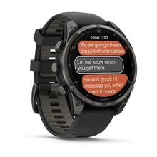 Load image into Gallery viewer, Garmin fenix 8 Pro - 47mm AMOLED Sapphire Carbon grey DLC titanium with black/pebble grey silicone band