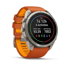 Load image into Gallery viewer, Garmin fenix 9 Pro InReach - 51mm - Titanium with Autumn Orange/Spark Orange Silicone Band