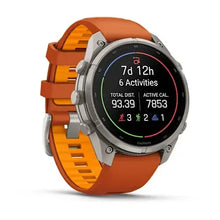 Load image into Gallery viewer, Garmin fenix 9 Pro InReach - 47mm - Titanium with Autumn Orange/Spark Orange Silicone Band