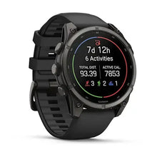 Load image into Gallery viewer, Garmin fenix 9 - 47mm - Carbon Gray DLC Titanium with Black Silicone Band