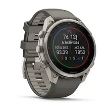 Load image into Gallery viewer, Garmin fenix 9 Pro Solar - 47mm - Titanium with Pebble Gray Silicone Band