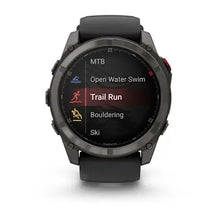 Load image into Gallery viewer, Garmin fenix 8 Pro - 51mm AMOLED Sapphire Carbon grey DLC titanium with black/pebble grey silicone band