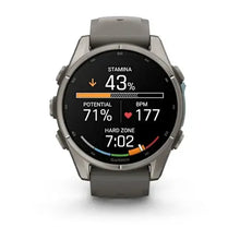 Load image into Gallery viewer, Garmin fenix 9 - 43mm - Titanium with Pebble Gray Silicone Band