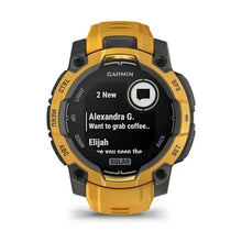 Load image into Gallery viewer, Garmin Instinct 3 – 45 mm, Solar Sunburst with sunburst/grey silicone band