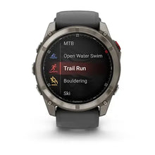 Load image into Gallery viewer, Garmin fenix 8 Pro - 51mm AMOLED Sapphire Titanium with Graphite/black silicone band