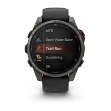 Load image into Gallery viewer, Garmin fenix 8 Pro - 47mm AMOLED Sapphire Carbon grey DLC titanium with black/pebble grey silicone band