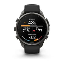 Load image into Gallery viewer, Garmin fenix 9 Pro - 47mm - Carbon Gray DLC Titanium with Black/Pebble Gray Silicone Band