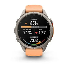 Load image into Gallery viewer, Garmin fenix 9 Pro InReach - 43mm - Titanium with Shell Pink/Autumn Orange Silicone Band