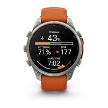 Load image into Gallery viewer, Garmin fenix 9 Pro - 47mm - Titanium with Autumn Orange/Spark Orange Silicone Band
