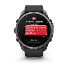 Load image into Gallery viewer, Garmin fenix 9 Pro InReach - 51mm - Carbon Gray DLC Titanium with Black/Pebble Gray Silicone Band