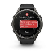 Load image into Gallery viewer, Garmin fenix 9 Pro InReach - 43mm - Carbon Gray DLC Titanium with Black/Pebble Gray Silicone Band