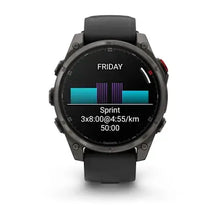 Load image into Gallery viewer, Garmin fenix 8 Pro - 47mm AMOLED Sapphire Carbon grey DLC titanium with black/pebble grey silicone band