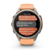 Load image into Gallery viewer, Garmin fenix 9 Pro InReach - 43mm - Titanium with Shell Pink/Autumn Orange Silicone Band