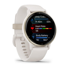 Load image into Gallery viewer, Garmin Vivoactive 5 - Cream Gold Aluminum Bezel with Ivory Case and Silicone Band
