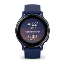 Load image into Gallery viewer, Garmin Vivoactive 5 - Metallic Navy Aluminum Bezel with Navy Case and Silicone Band