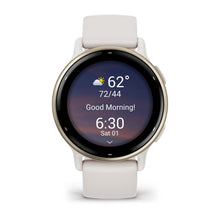 Load image into Gallery viewer, Garmin Vivoactive 5 - Cream Gold Aluminum Bezel with Ivory Case and Silicone Band