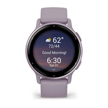Load image into Gallery viewer, Garmin Vivoactive 5 - Metallic Orchid Aluminum Bezel with Orchid Case and Silicone Band